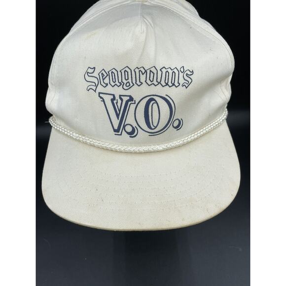 Vtg Seagrams VO Hat Whiskey Cap Cotton Rope Snapback Logo Adjustable Liquor - Picture 6 of 9